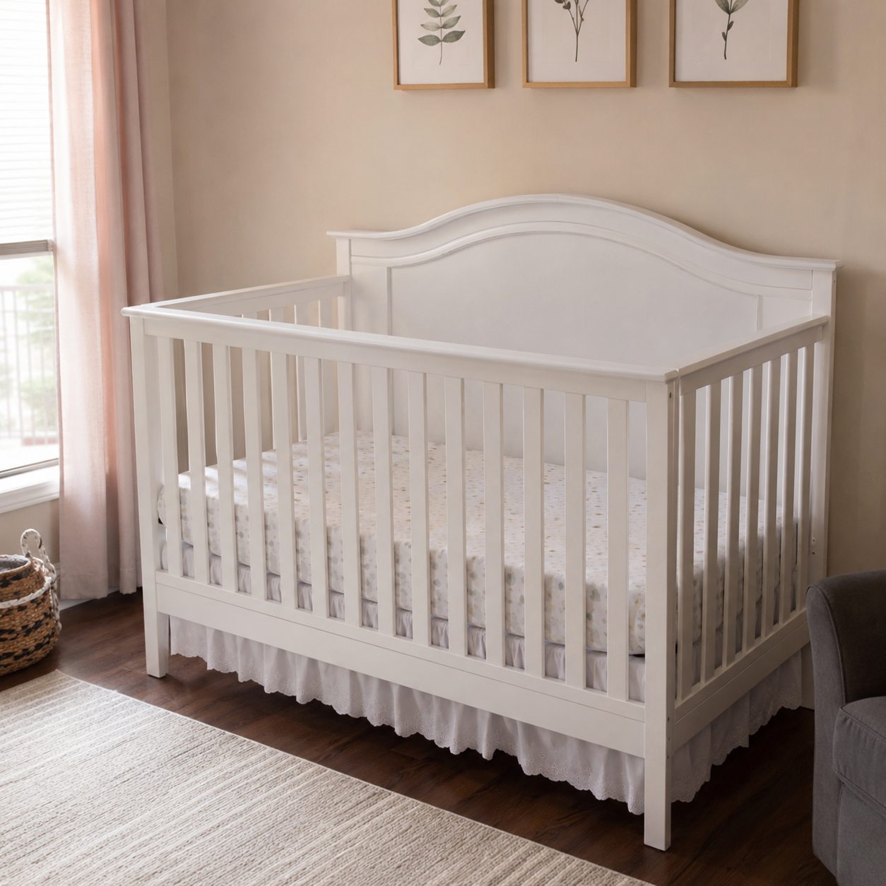White baby crib — great condition